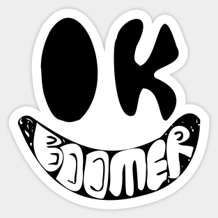 OK Boomer Large Infinity Smiling, Happy Face Sticker